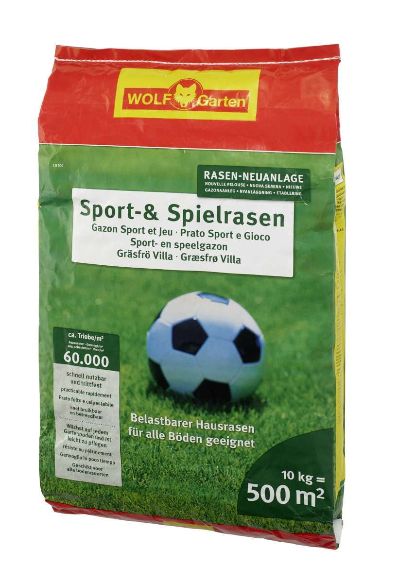 Strapazierfähiger WolfGarten LG 500 Sport und Spielrasen