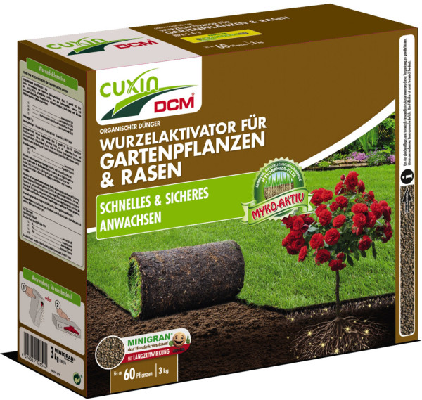 Cuxin DCM Wurzelaktivator für Gartenpflanzen & Rasen 3kg Streuschachtel